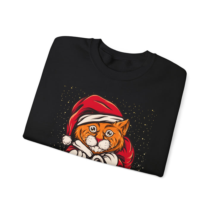 Santa Paws Unisex Heavy Blend Crewneck Sweatshirt - Cozy Festive Cat Design for Holiday Cheer