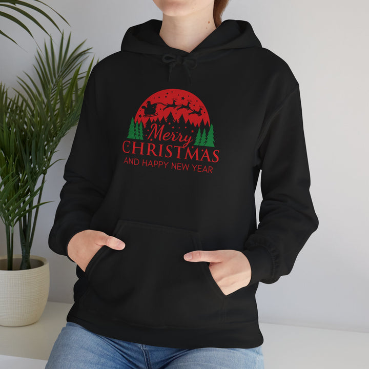 Merry Christmas Hoodie - Festive Red & Green Holiday Sweatshirt