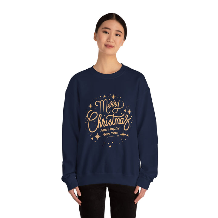 Merry Christmas Crewneck Sweatshirt — Gold Script Holiday Sweater