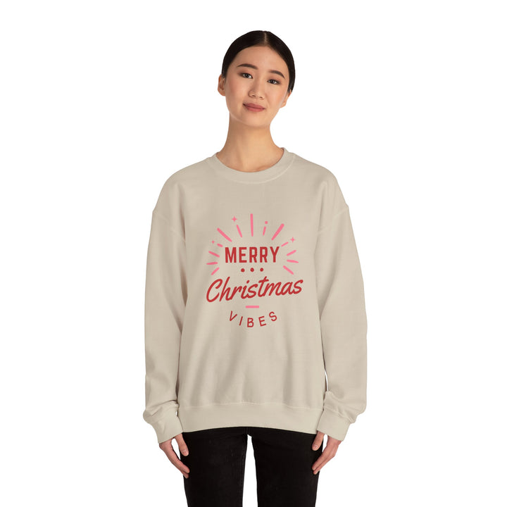 Christmas Sweatshirt — Merry Christmas Vibes Cozy Holiday Crewneck