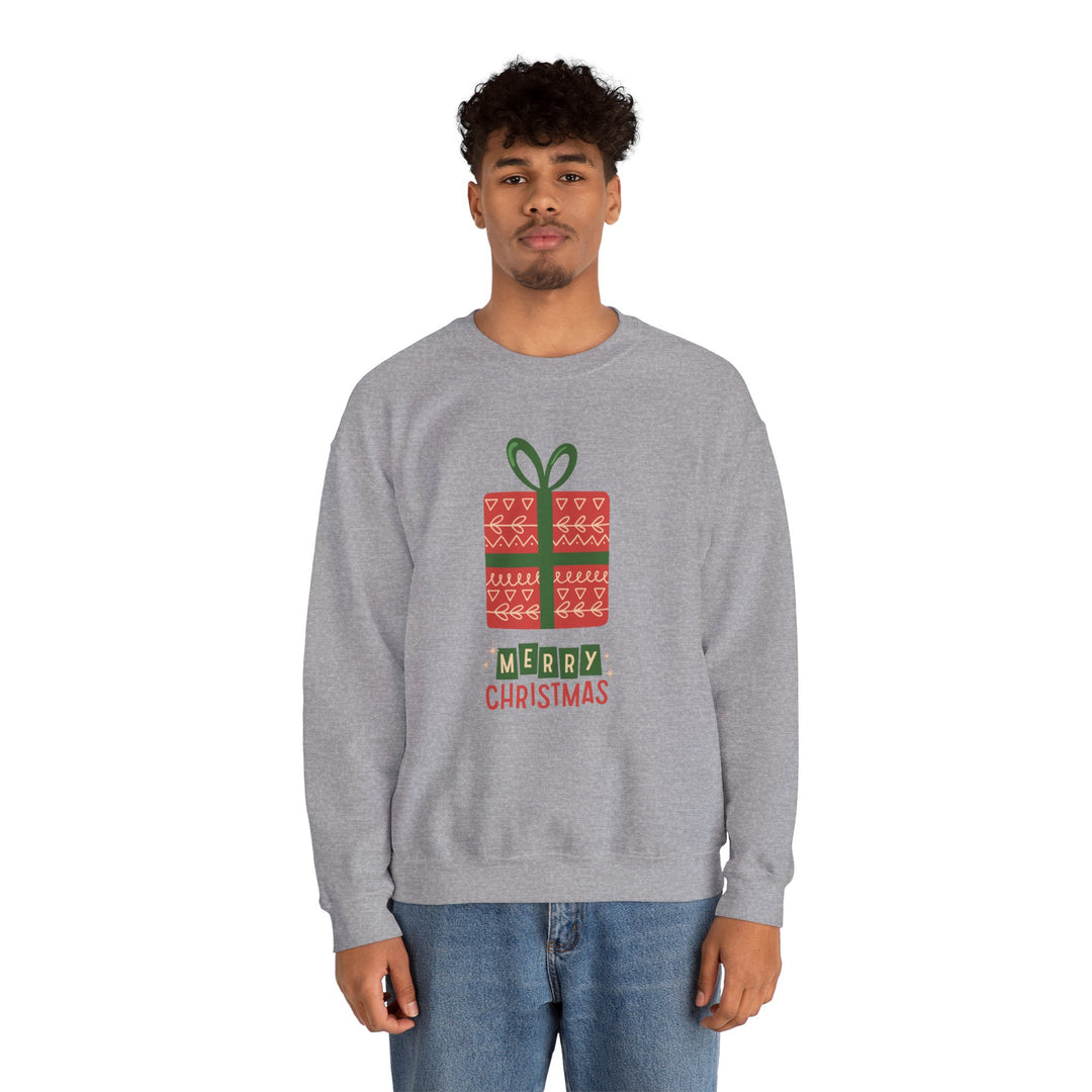 Christmas Present Sweatshirt – 'Merry Christmas' Holiday Crewneck