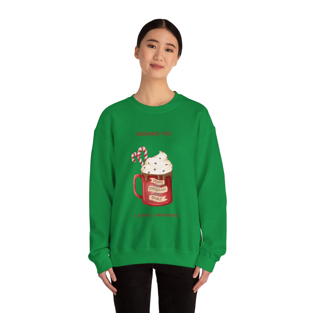 Joyful Christmas Hot Cocoa Sweatshirt - Cozy Holiday Crewneck