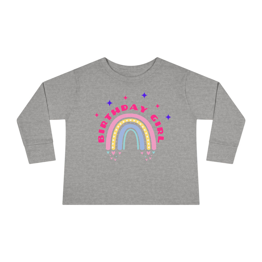 Birthday Girl Toddler Long Sleeve Tee — Rainbow Celebration