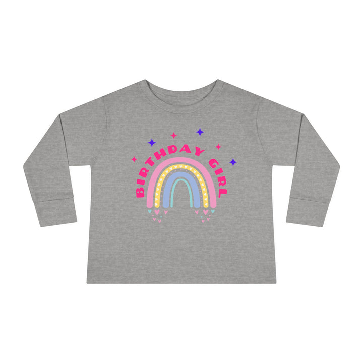 Birthday Girl Toddler Long Sleeve Tee — Rainbow Celebration