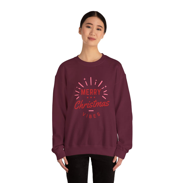 Christmas Sweatshirt — Merry Christmas Vibes Cozy Holiday Crewneck