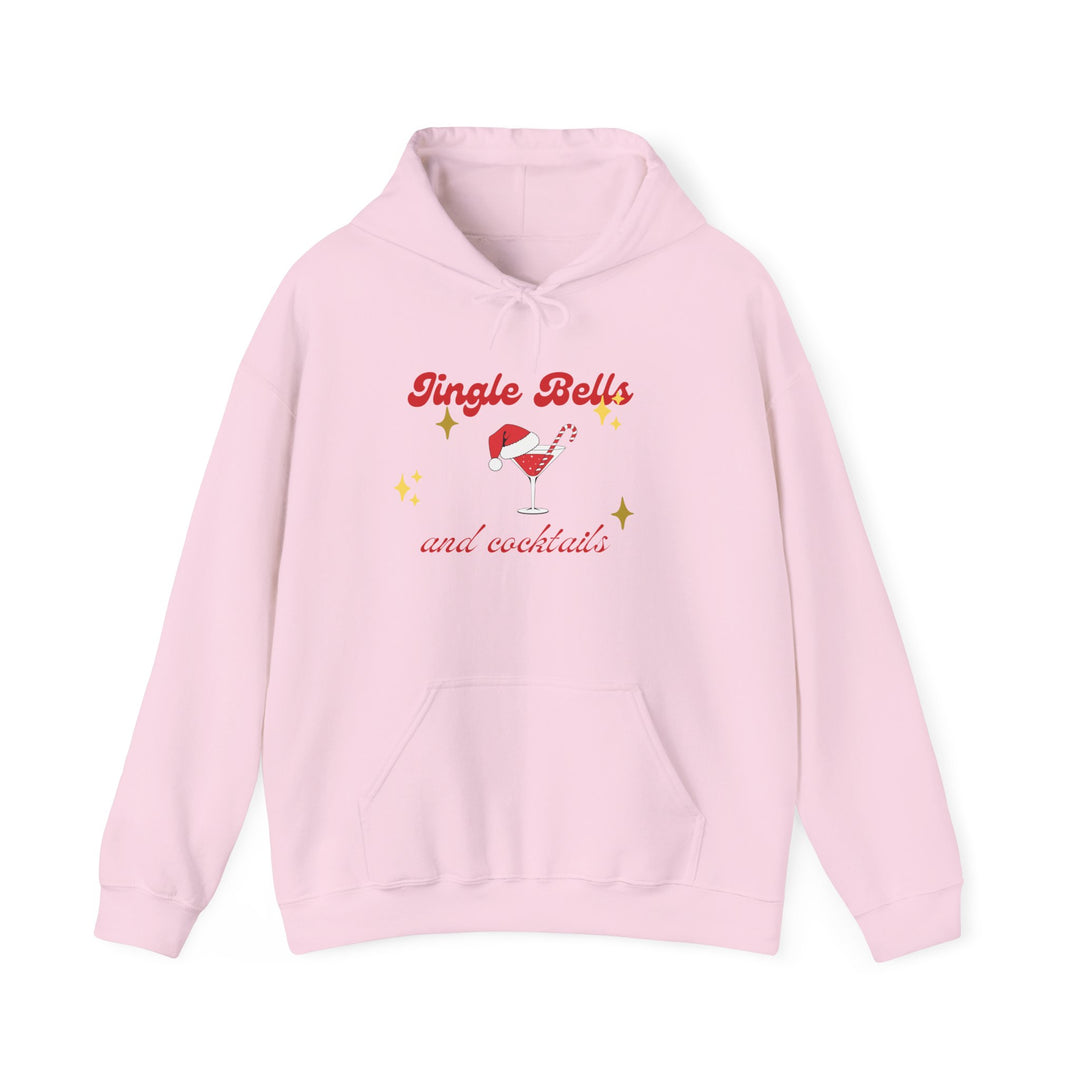 Jingle Bells and Cocktails Hoodie - Festive Unisex Heavy Blend Sweatshirt