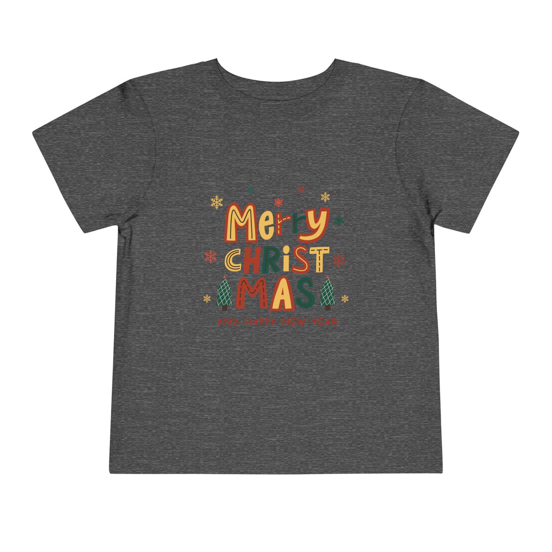 Toddler Christmas Tee — "Merry Christmas and Happy New Year" Holiday Shirt