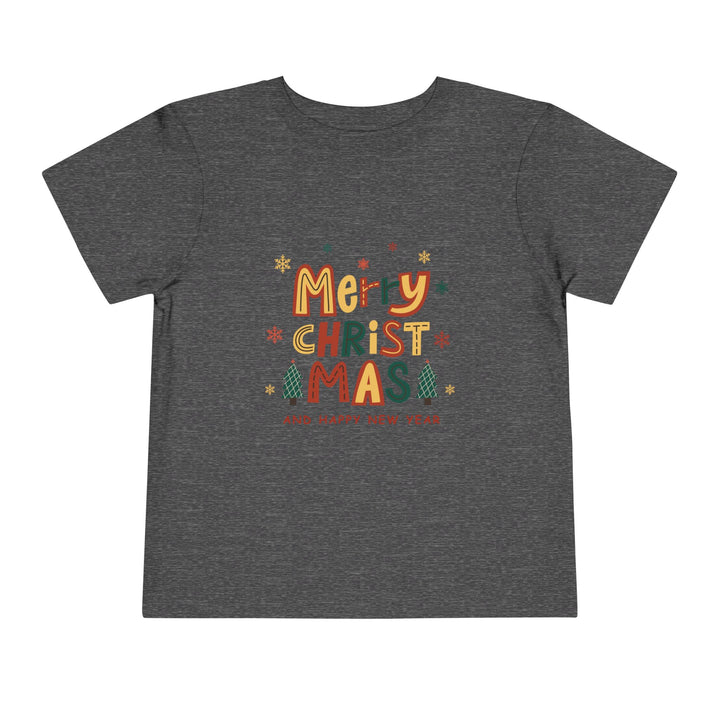 Toddler Christmas Tee — "Merry Christmas and Happy New Year" Holiday Shirt