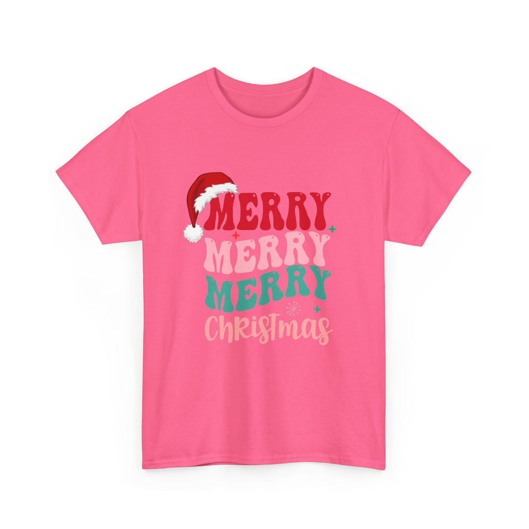 Merry Christmas Unisex Heavy Cotton Tee - Festive Holiday Shirt