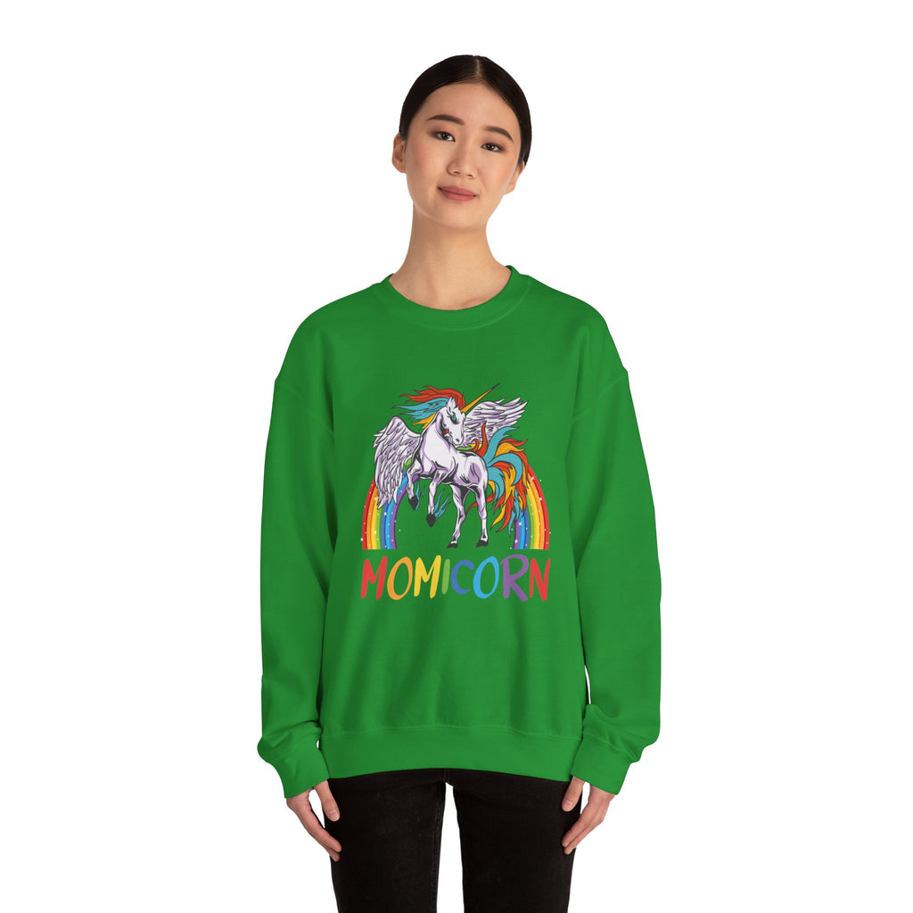 Mom Sweatshirt - Colorful MOMICORN Design