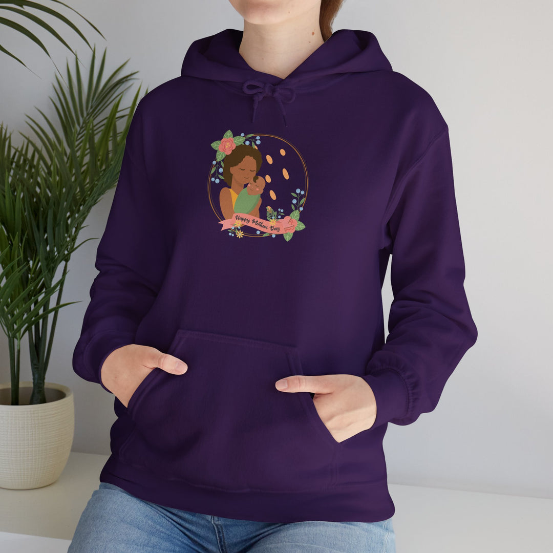 Mom's Unisex Hooded Sweatshirt - Happy Mother's Day - Cozy Floral Art Design