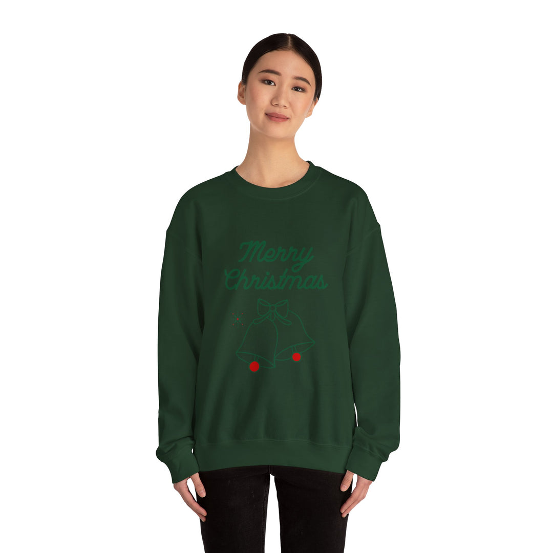 Christmas Crewneck Sweatshirt — “Merry Christmas” Bells Holiday Pullover