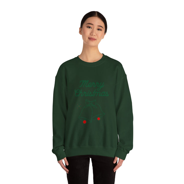 Christmas Crewneck Sweatshirt — “Merry Christmas” Bells Holiday Pullover