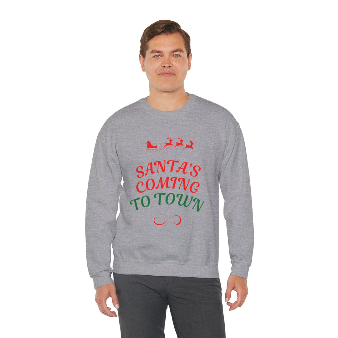 Christmas Sweatshirt — "Santa's Coming to Town" Festive Crewneck