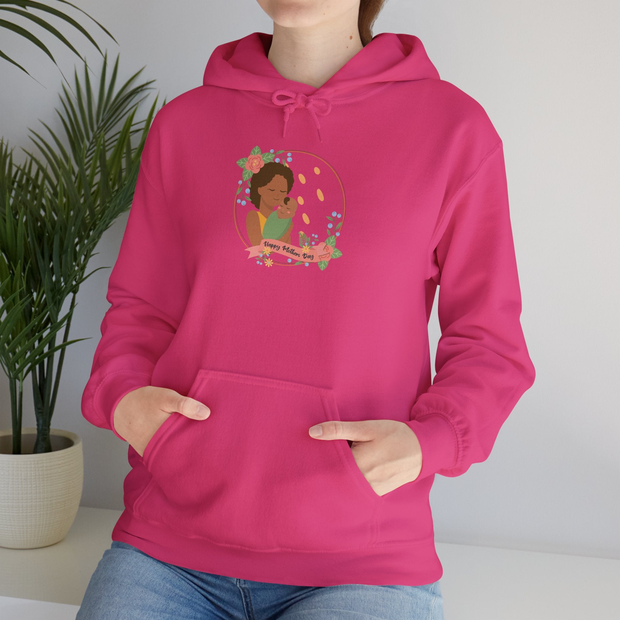 Mom's Unisex Hooded Sweatshirt - Happy Mother's Day - Cozy Floral Art Design