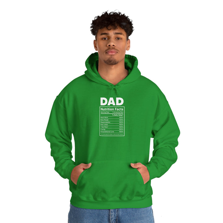 Dad’s Hooded Sweatshirt – Funny Dad Nutrition Facts Design