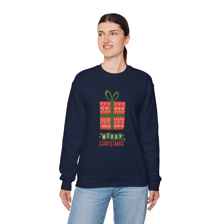 Christmas Present Sweatshirt – 'Merry Christmas' Holiday Crewneck