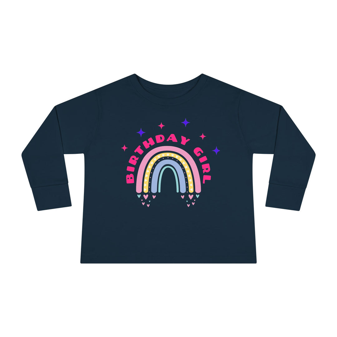 Birthday Girl Toddler Long Sleeve Tee — Rainbow Celebration