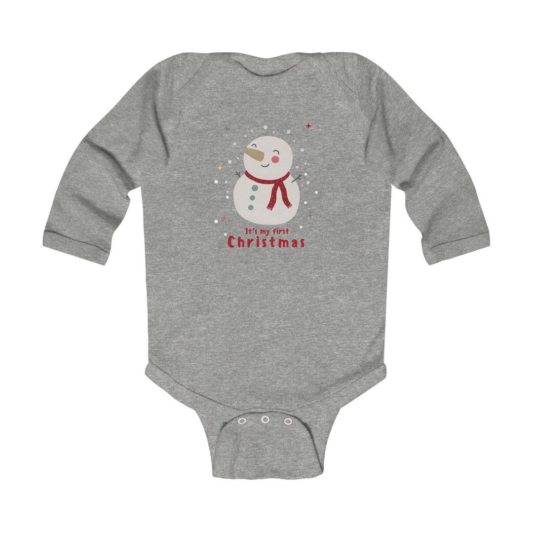 Infant Bodysuit - "My First Christmas" Snowman Baby Onesie, Cute Holiday Long Sleeve