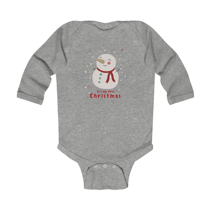 Infant Bodysuit - "My First Christmas" Snowman Baby Onesie, Cute Holiday Long Sleeve
