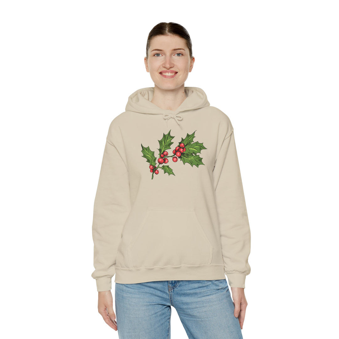 Festive Holly Unisex Hooded Sweatshirt