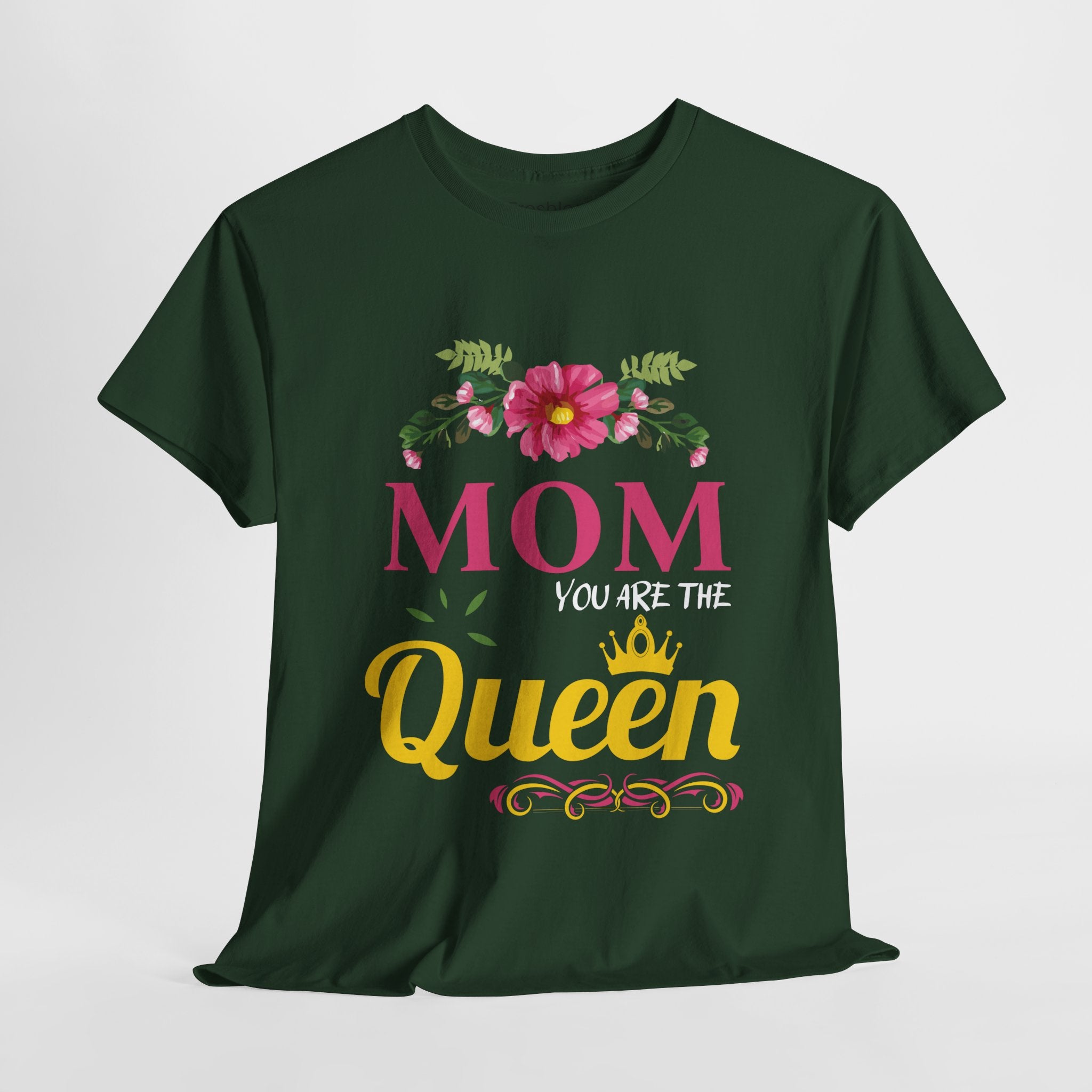 Mom T-Shirt – Mom You Are the Queen – Floral Design