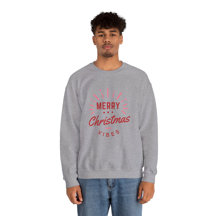 Christmas Sweatshirt — Merry Christmas Vibes Cozy Holiday Crewneck