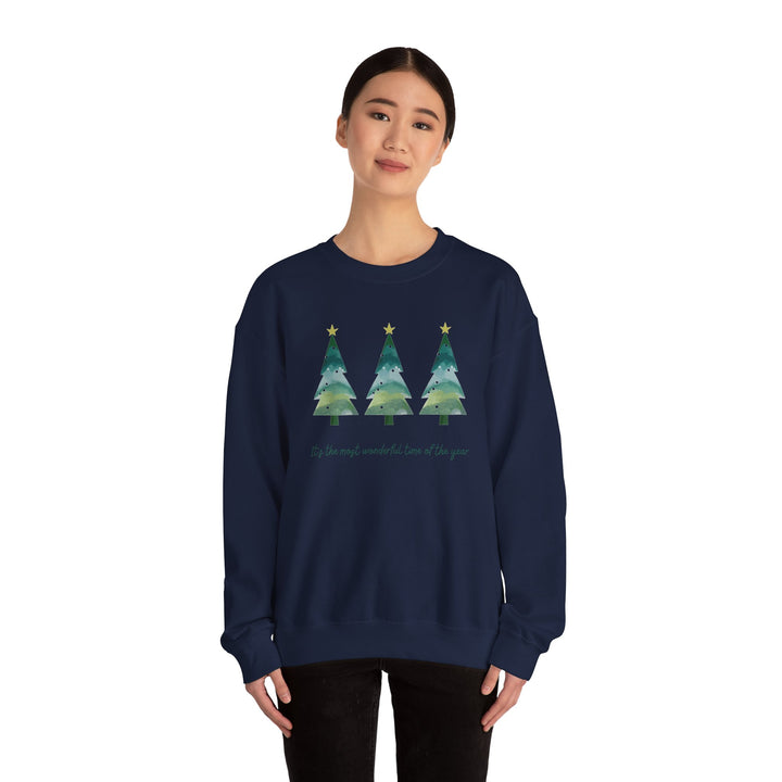 Christmas Tree Crewneck Sweatshirt — Cozy Holiday Trees Design