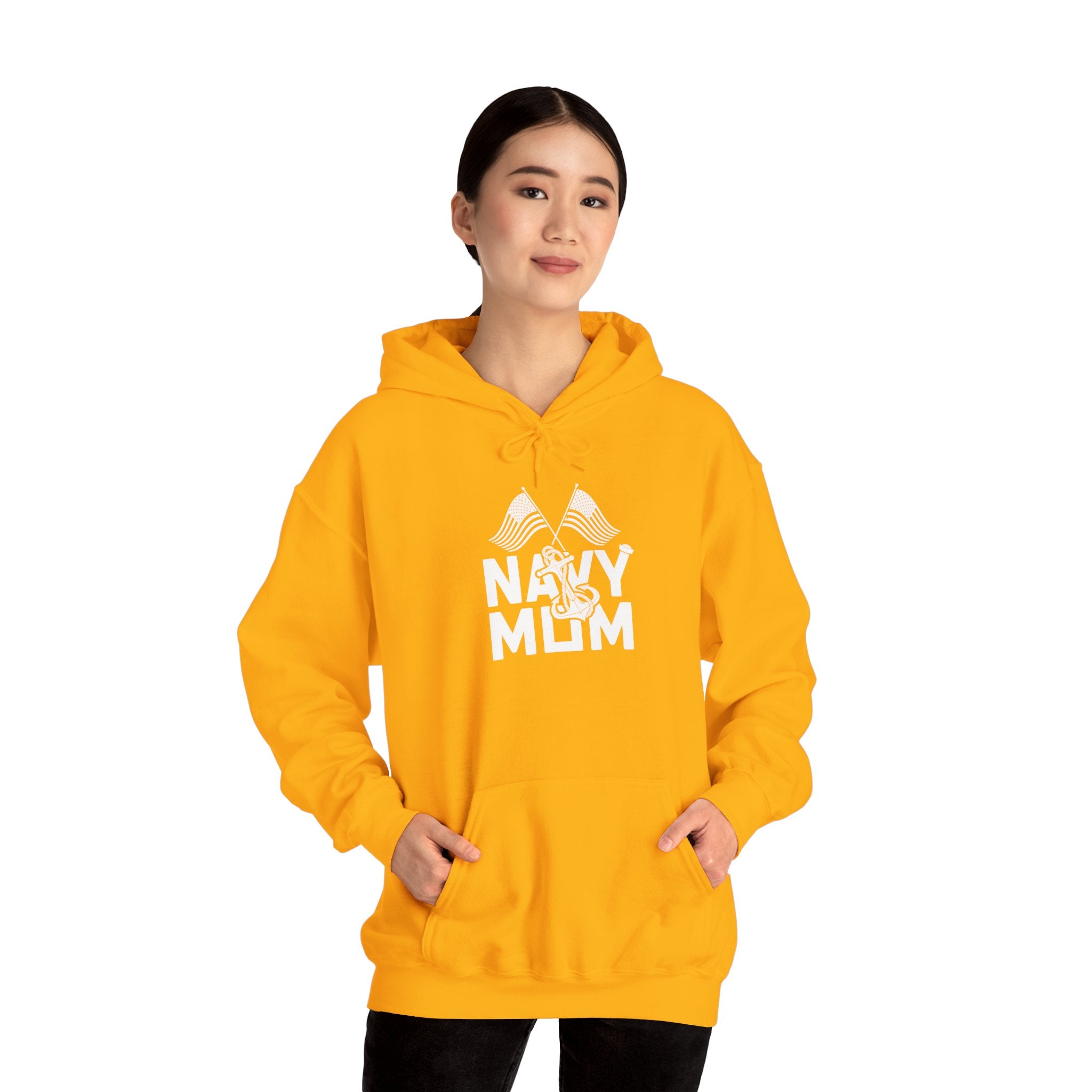 Mom's Hooded Sweatshirt – Navy Mom Design