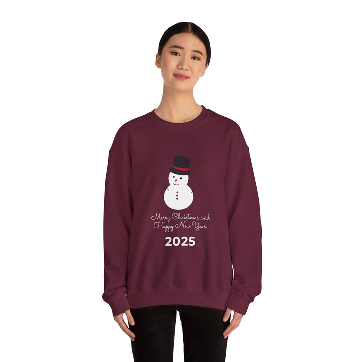 Christmas Snowman 2025 Crewneck Sweatshirt - "Merry Christmas and Happy New Year"