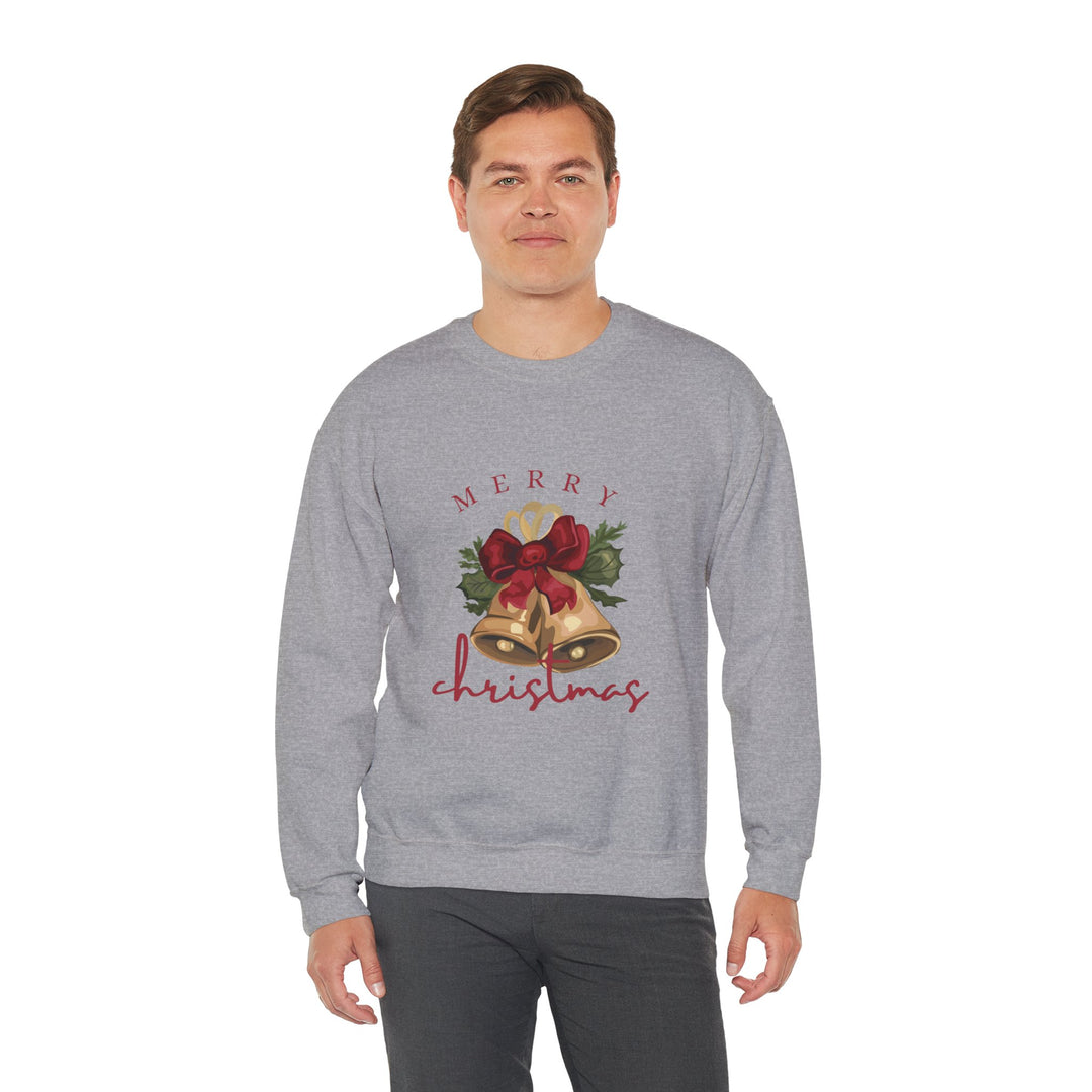 Christmas Bells Crewneck Sweatshirt — "Merry Christmas" Holiday Pullover