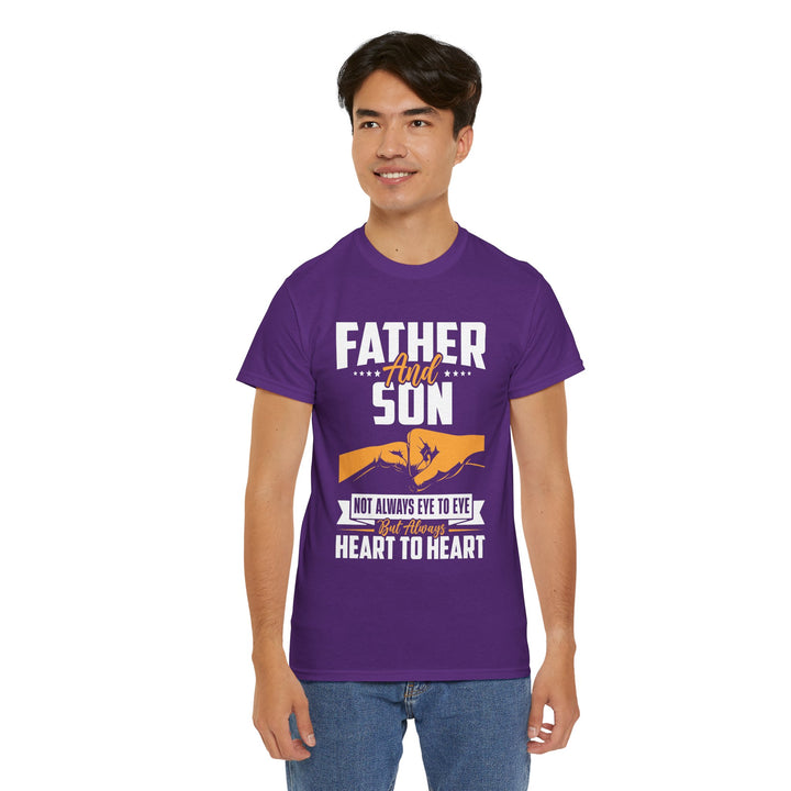 Dad's T-Shirt - Father and Son Not Always Eye to Eye But Always Heart to Heart Design