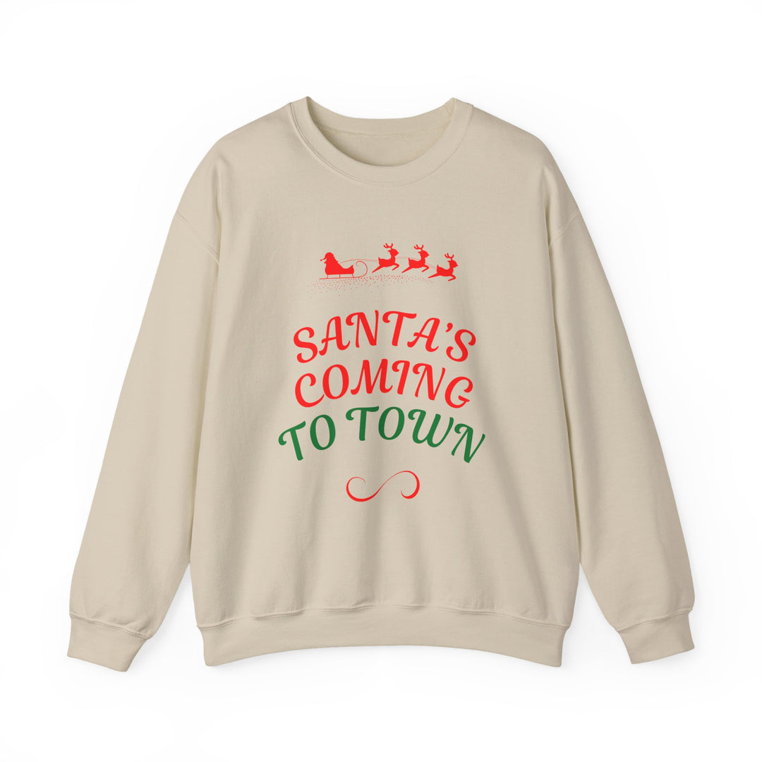 Christmas Sweatshirt — "Santa's Coming to Town" Festive Crewneck