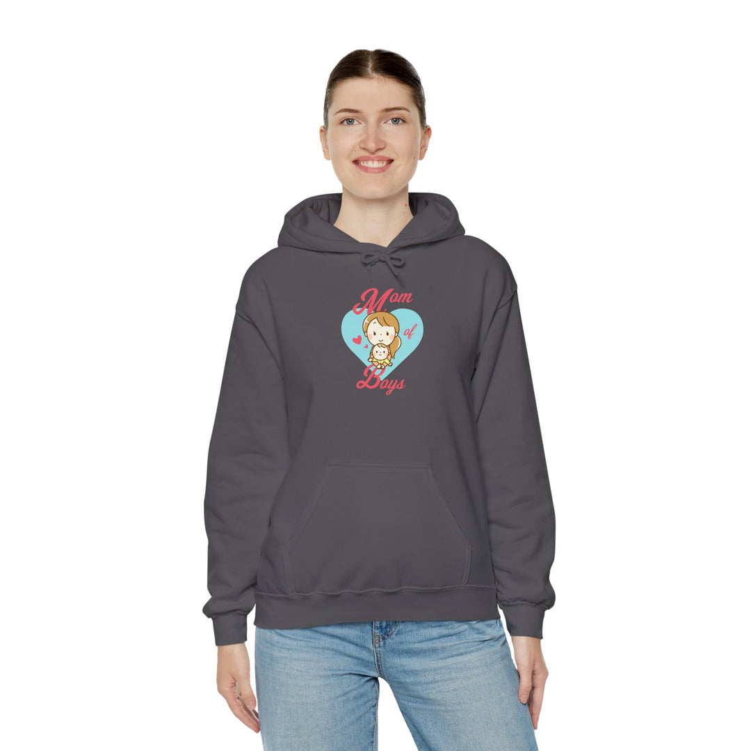 Mom's Unisex Hooded Sweatshirt - Mom of Boys Hoodie - Cute Graphic Hoodie for Mothers