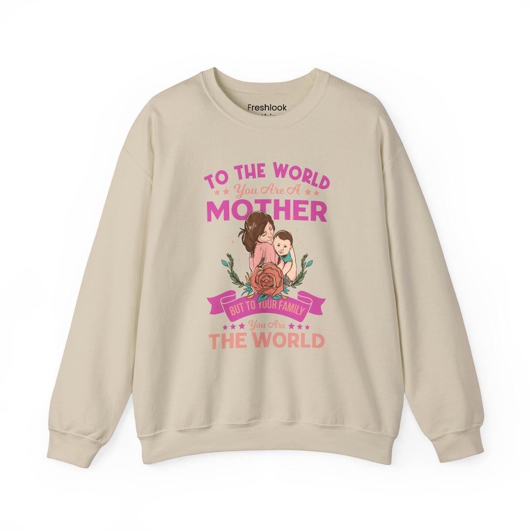 Mom's Sweatshirt - To The World You Are A Mother But To Your Family You are The World Design