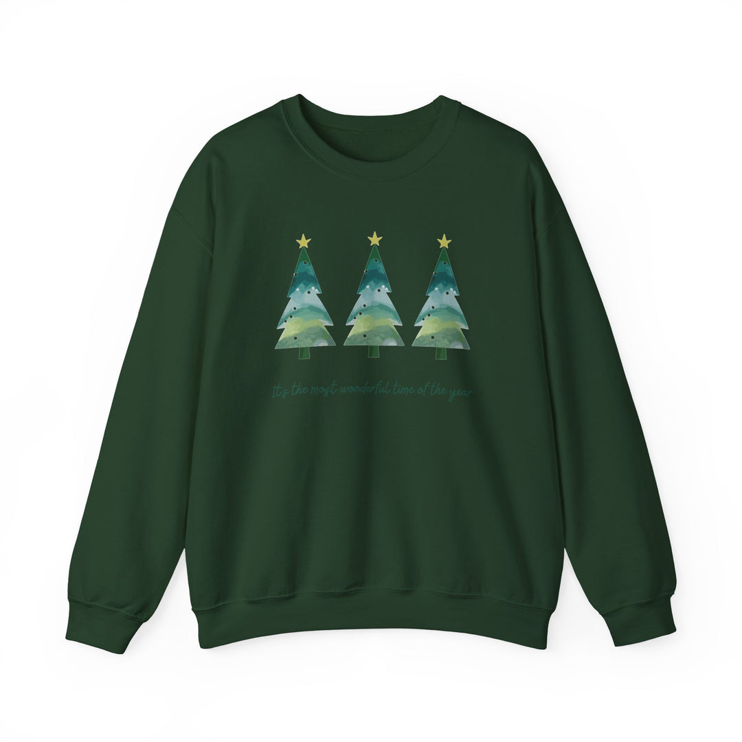 Christmas Tree Crewneck Sweatshirt — Cozy Holiday Trees Design
