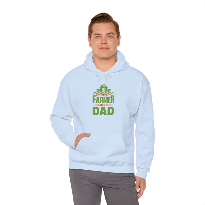 Dad’s Hooded Sweatshirt – My Favorite Farmer Calls Me Dad Design