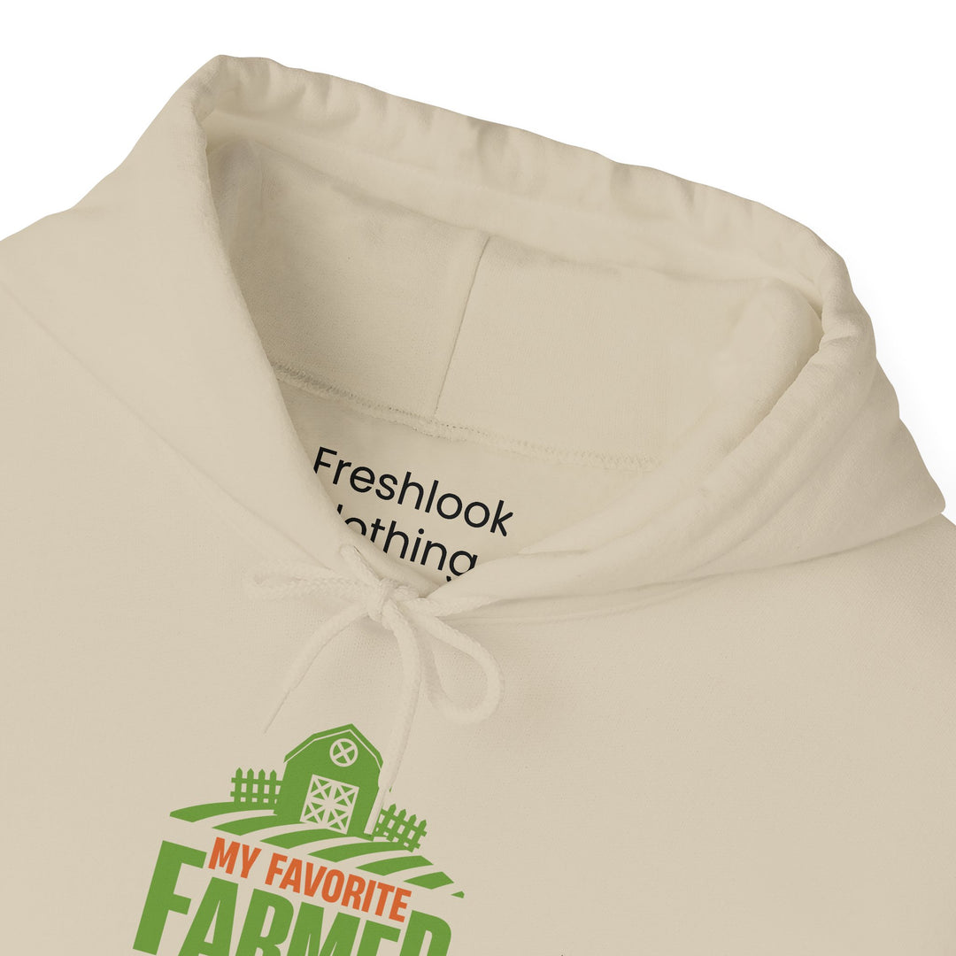 Dad’s Hooded Sweatshirt – My Favorite Farmer Calls Me Dad Design