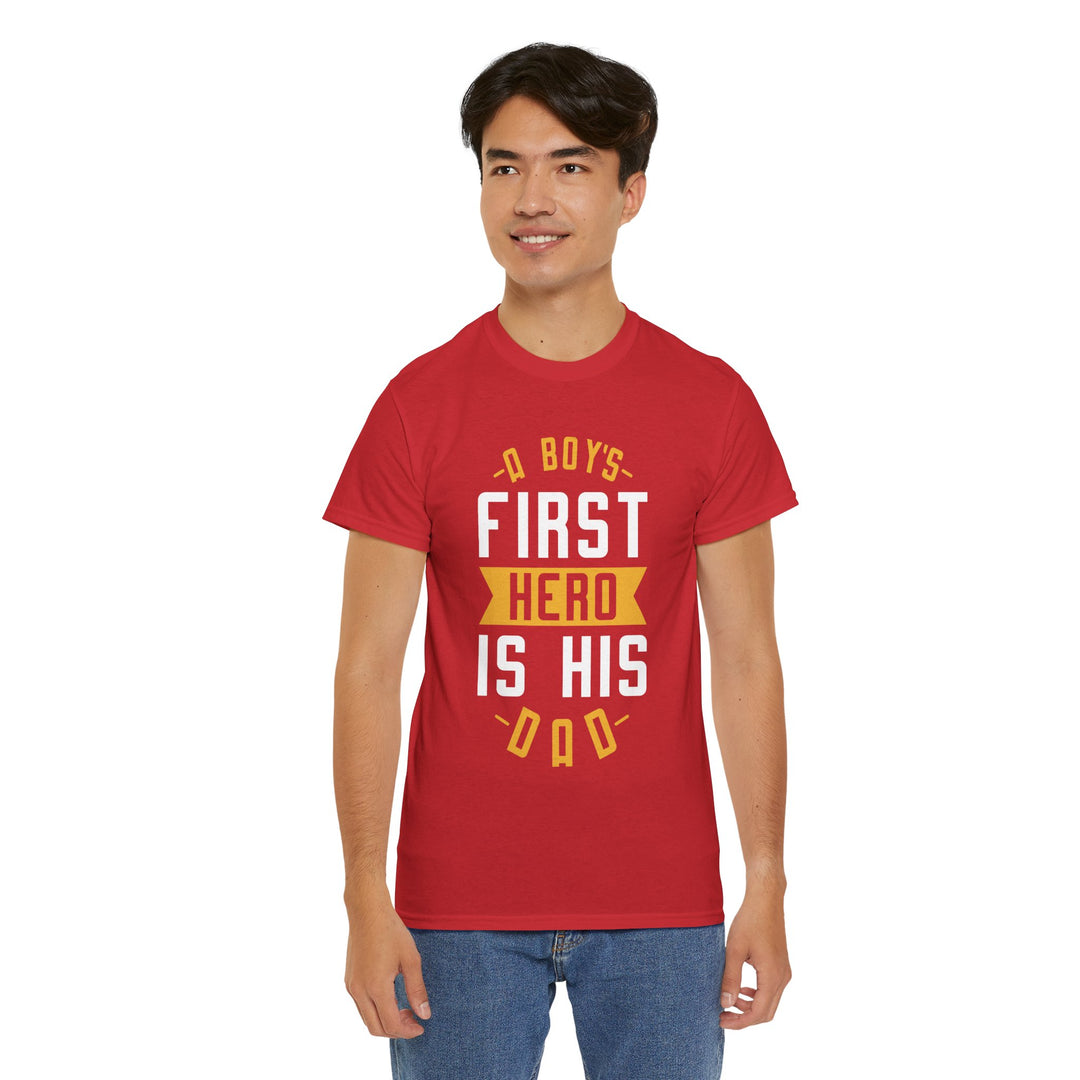 Dad's T-Shirt - A Boy's First Hero is His Dad Design