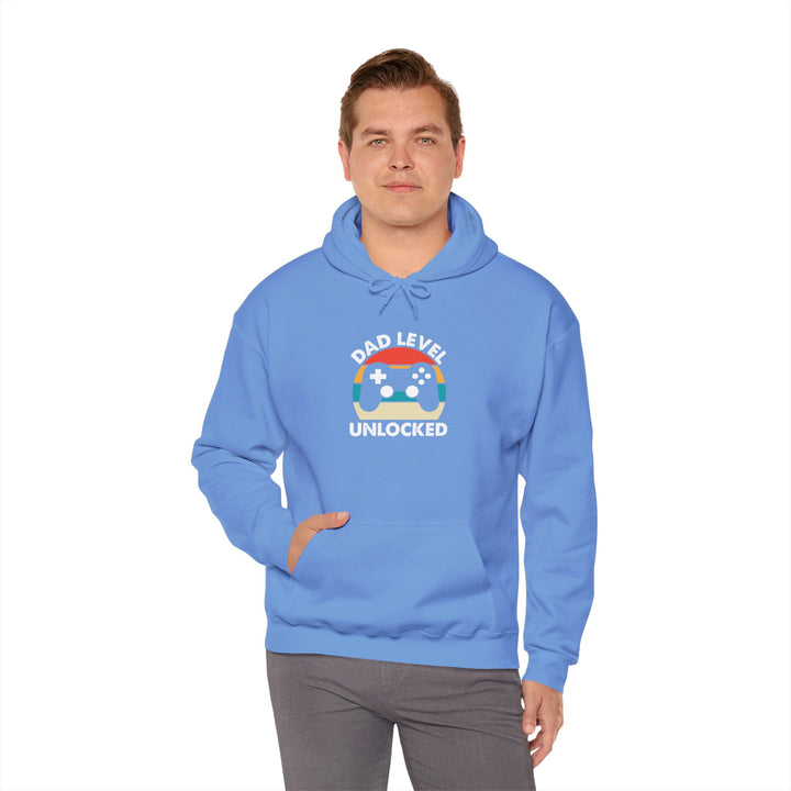 Dad’s Hooded Sweatshirt – Dad Level Unlocked Design