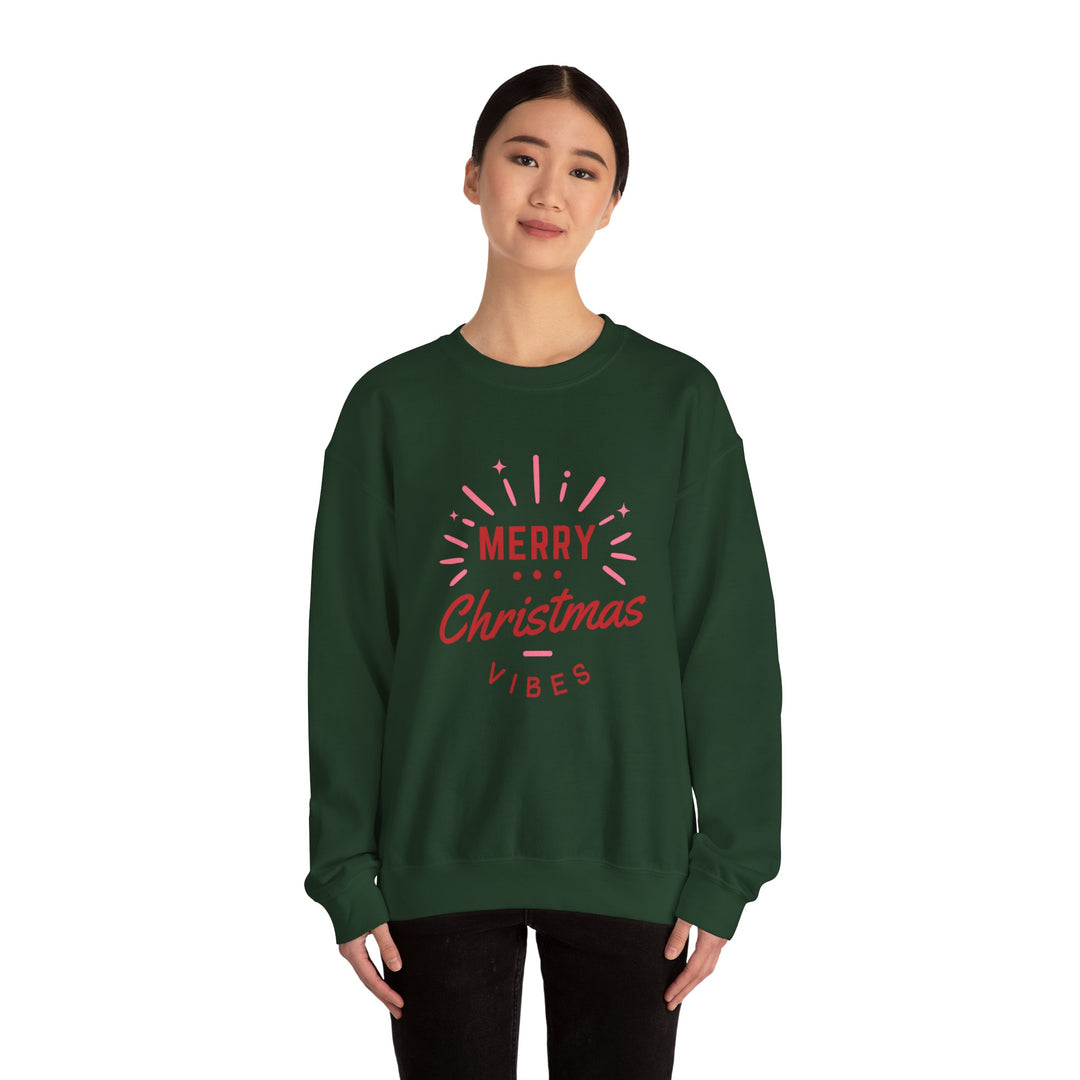 Christmas Sweatshirt — Merry Christmas Vibes Cozy Holiday Crewneck