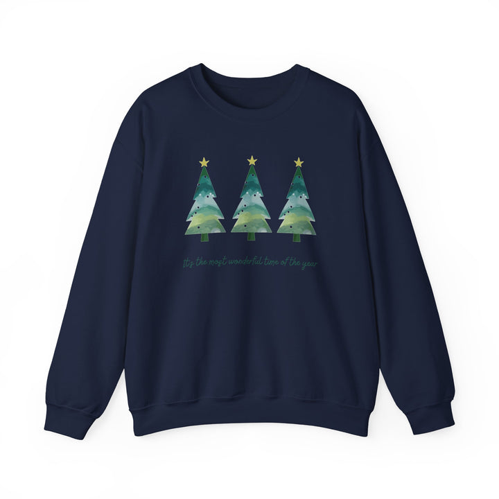 Christmas Tree Crewneck Sweatshirt — Cozy Holiday Trees Design