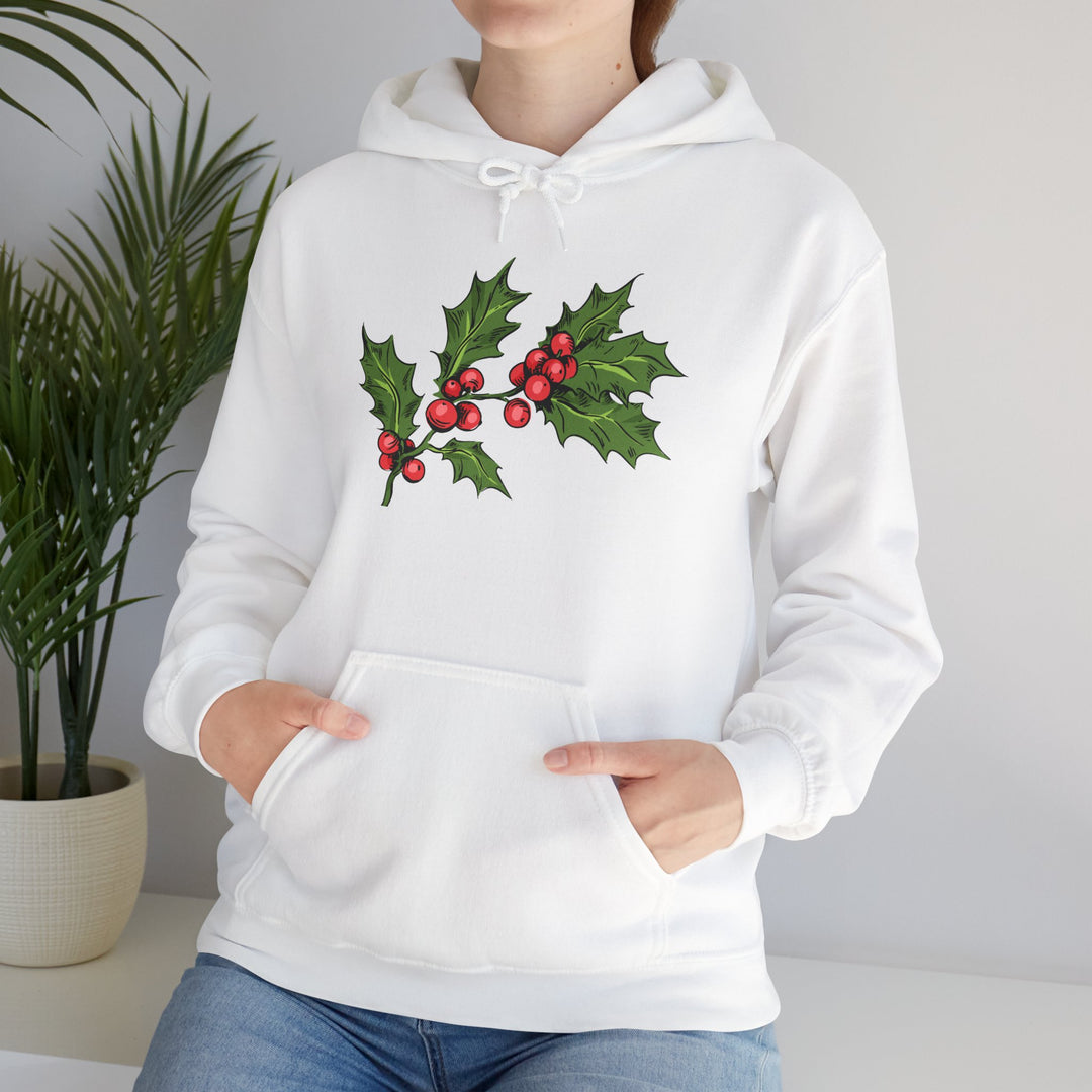 Festive Holly Unisex Hooded Sweatshirt