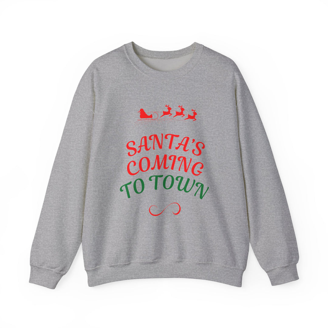 Christmas Sweatshirt — "Santa's Coming to Town" Festive Crewneck