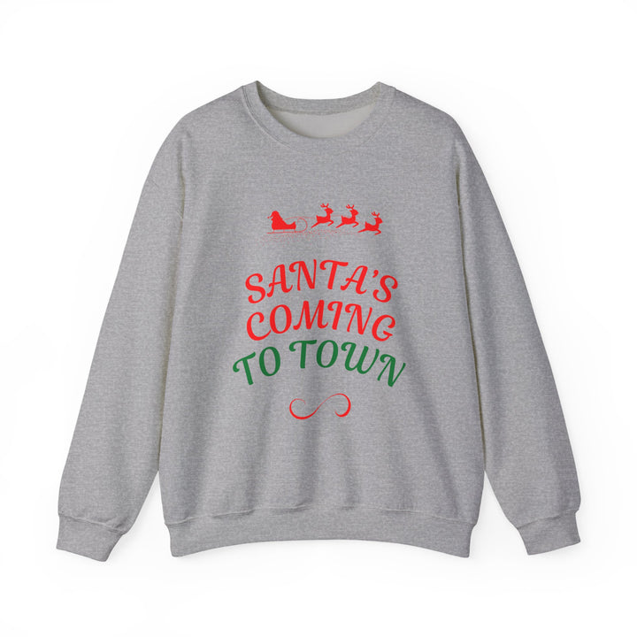 Christmas Sweatshirt — "Santa's Coming to Town" Festive Crewneck