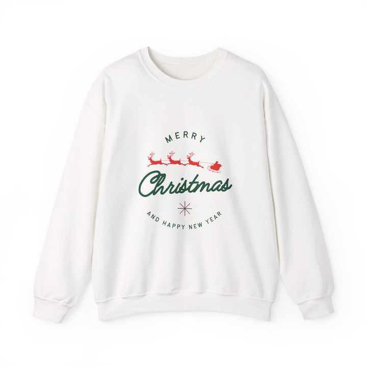 Christmas Crewneck Sweatshirt - 'Merry Christmas' Santa Sleigh Holiday Sweatshirt