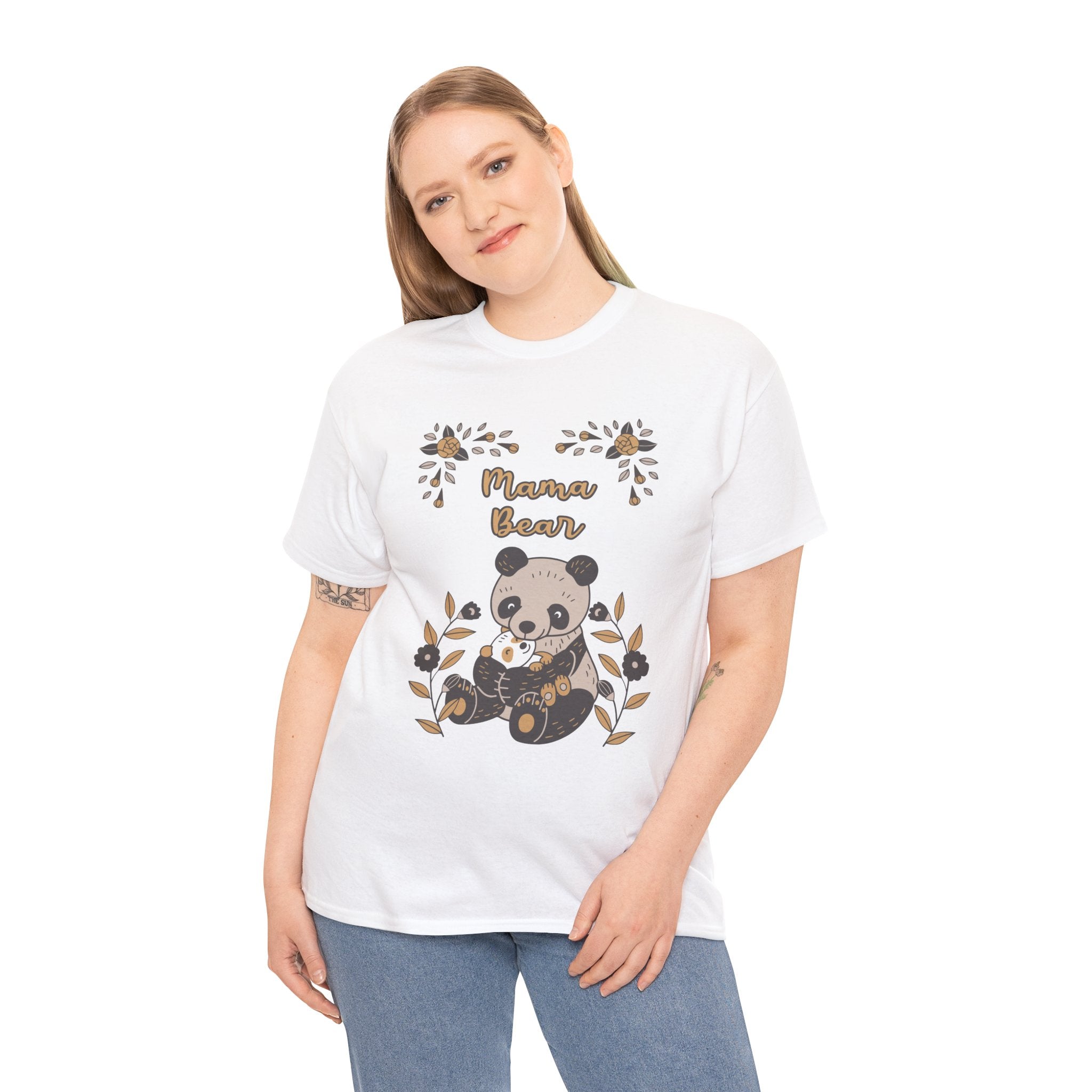 Mom T-Shirt - Mama Bear with Cute Panda Design