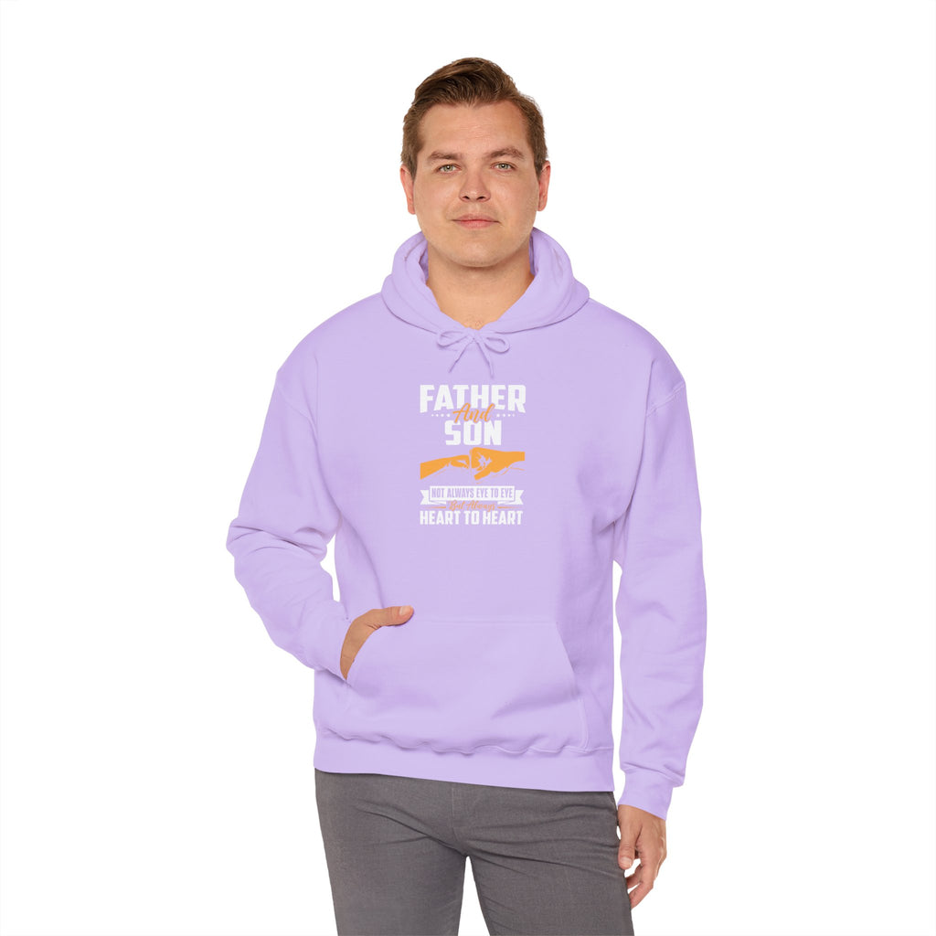 Dad’s Hooded Sweatshirt – Father and Son Not Always Eye to Eye But Always Heart to Heart Design