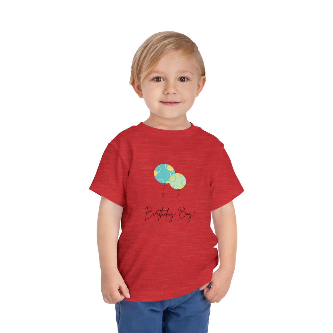Toddler Tee — "Birthday Boy" Balloon Graphic