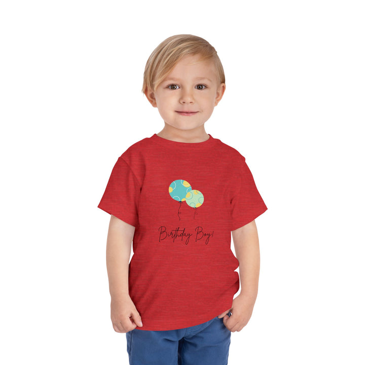 Toddler Tee — "Birthday Boy" Balloon Graphic